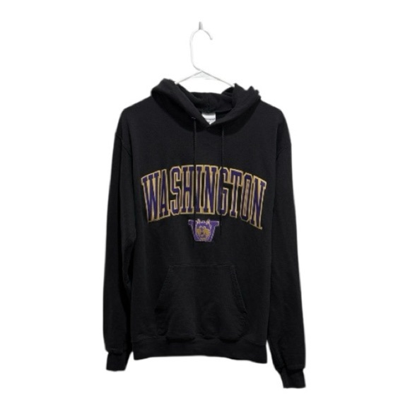 Champion Other - Champion Washington Huskies Embroidered Logo  Size Medium Hoodie Black Purple